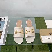 Gucci Horsebit White Leather Slippers  - 4