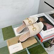 Gucci Horsebit White Leather Slippers  - 3