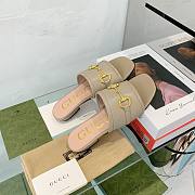 Gucci Horsebit Beige Leather Slippers  - 4