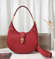 Bvlgari Serpenti Ellipse Red Leather Shoulder Bag - 1