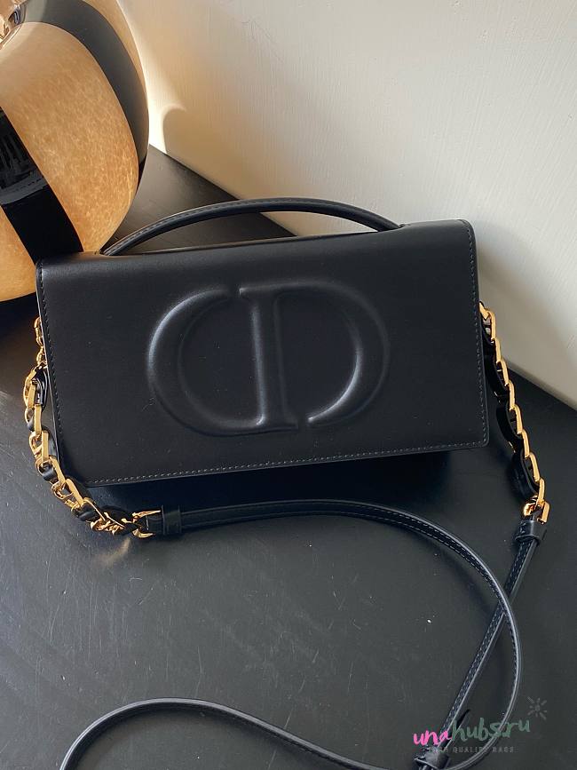 Dior CD Signature Mini Black Calfskin Bag - 1