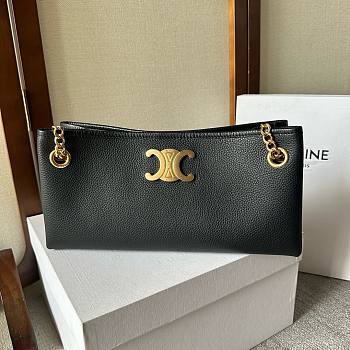 Celine medium newspaper black calfskin bag 