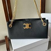 Celine medium newspaper black calfskin bag  - 4