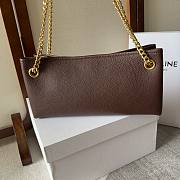 Celine medium newspaper brown calfskin bag - 4