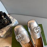 Gucci GG Silver Heeled Loafers - 6