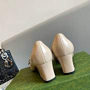 Gucci GG Beige Heeled Loafers - 4