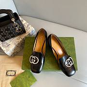 Gucci GG Black Heeled Loafers - 1