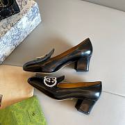 Gucci GG Black Heeled Loafers - 2