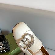 Gucci GG White Heeled Loafers - 5