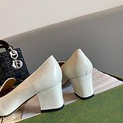 Gucci GG White Heeled Loafers - 4