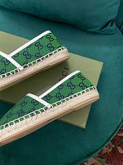 Gucci GG Green Canvas Espadrilles - 2