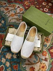 Gucci GG White Canvas Espadrilles - 4