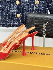 Louis Vuitton Blossom Slingback Red Suede Pump - 4