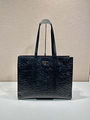 Prada large antique nappa black leather tote - 1