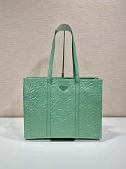 Prada large antique nappa green leather tote - 1