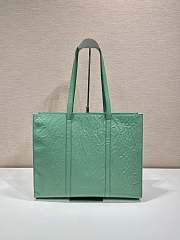 Prada large antique nappa green leather tote - 2