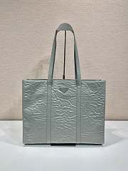 Prada large antique nappa gray leather tote - 1