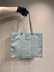 Prada large antique nappa gray leather tote - 6