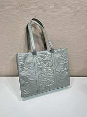 Prada large antique nappa gray leather tote - 5