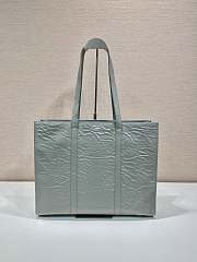 Prada large antique nappa gray leather tote - 3