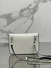 Prada logo stamp top white brushed leather bag  - 3