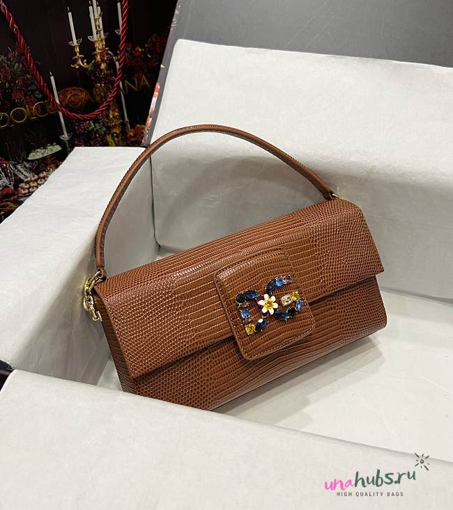 D&G sicily brown leather woc bag - 1