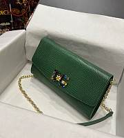 D&G green flower logo shoulder bag - 5