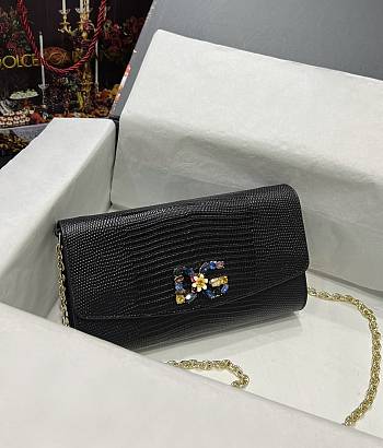 D&G black flower logo shoulder bag