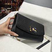 D&G black flower logo shoulder bag - 3