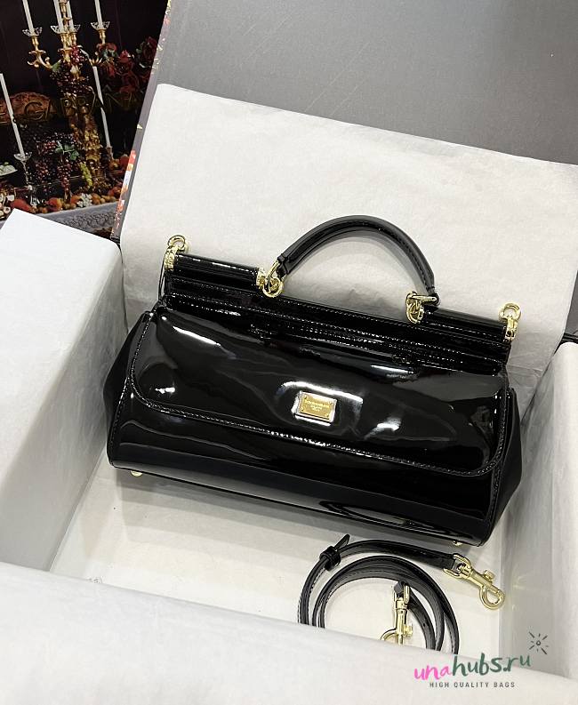 D&G Dolce Gabbana Small Sicily Black Handbag - 1