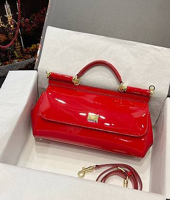 D&G Dolce Gabbana Small Sicily Red Handbag 