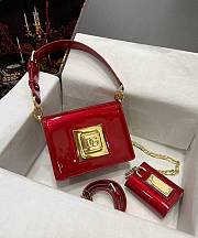 D&G wallet logo plaque red tote bag - 1