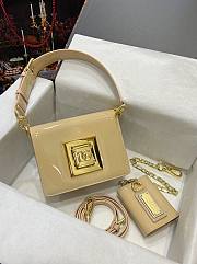 D&G wallet logo plaque beige tote bag - 1