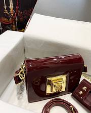 D&G wallet logo plaque dark red tote bag - 6