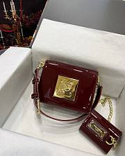 D&G wallet logo plaque dark red tote bag - 5