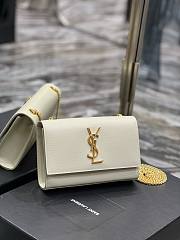 YSL Kate White Gold Chain 20cm Bag - 3