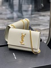 YSL Kate White Gold Chain 20cm Bag - 4