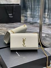 YSL Kate White Gold Chain 24cm Bag - 1