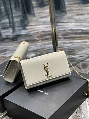 YSL Kate White Gold Chain 24cm Bag - 2