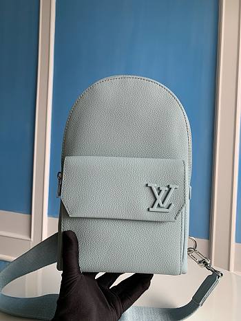 Louis Vuitton Pilot gray leather slingbag