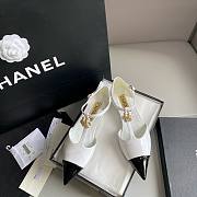 Chanel white flower shoes   - 4