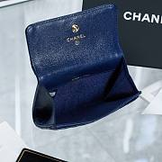 Chanel blue lambskin V quilted wallet - 3