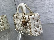 Dior Lady D-Joy White Lambskin Butterfly Studs Bag - 5