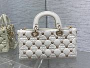 Dior Lady D-Joy White Lambskin Butterfly Studs Bag - 4