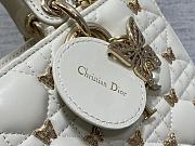 Dior Lady D-Joy White Lambskin Butterfly Studs Bag - 3