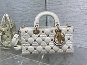 Dior Lady D-Joy White Lambskin Butterfly Studs Bag - 2