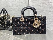 Dior Lady D-Joy Black Lambskin Butterfly Studs Bag - 3