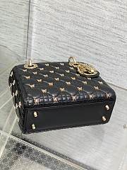 Dior Lady Black Lambskin Butterfly Studs Bag - 3