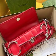 Gucci Horsebit large chain red leather bag - 5