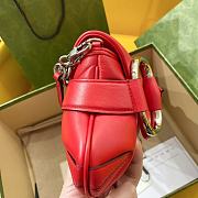 Gucci Horsebit large chain red leather bag - 4